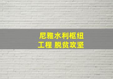 尼雅水利枢纽工程 脱贫攻坚